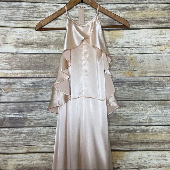 Jill Stuart 4 Satin Halter Gown with ruffle - Picture 4 of 9